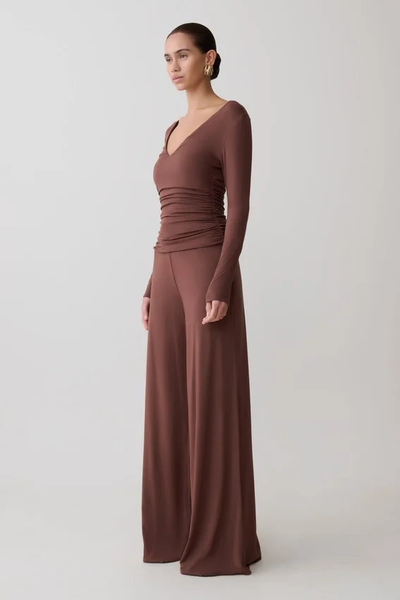 Dewi Wide Leg Modal Pants – Chocolate Dewi Wide Leg Modal Pants – Chocolate
