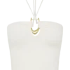 Dimitri Knit Halter Top With Hardware – Ivory
