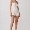 Dimitri Knit Halter Top With Hardware – Ivory