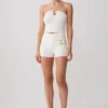 Dimitri Mini Knit Shorts With Belt – Ivory