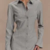 Dorian Fitted Shirt Mini Dress – Charcoal Marle