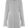 Dorian Fitted Shirt Mini Dress – Charcoal Marle