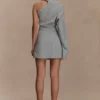 Dorian Twist Shoulder Mini Dress – Charcoal Marle