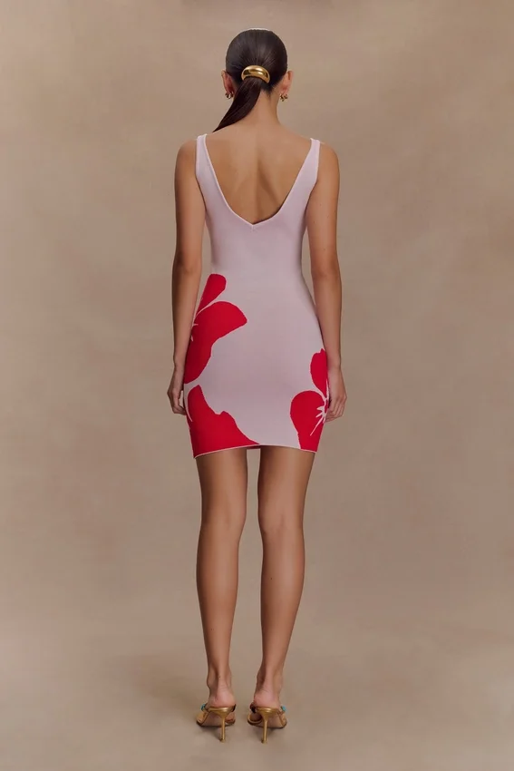 Dorothy Knit Print Mini Dress – Red Deco Fleur Print Dorothy Knit Print Mini Dress – Red Deco Fleur Print