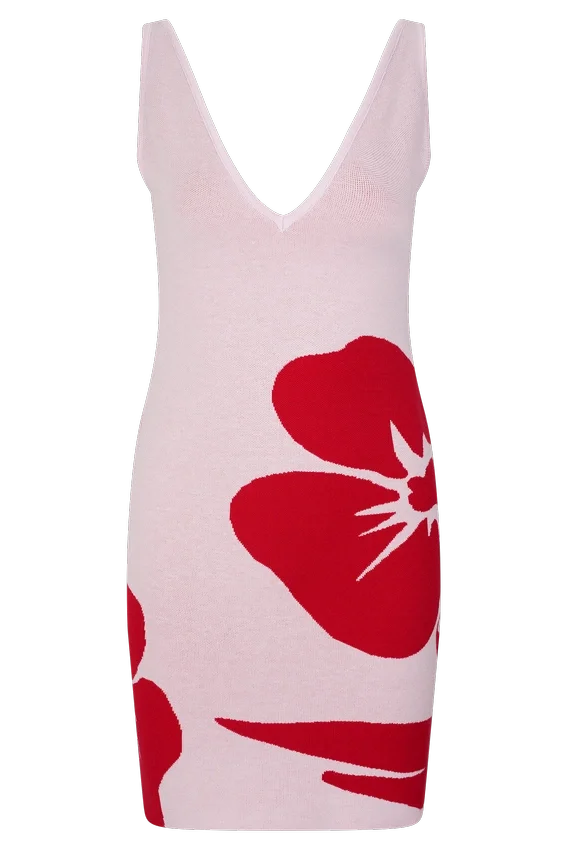 Dorothy Knit Print Mini Dress – Red Deco Fleur Print Dorothy Knit Print Mini Dress – Red Deco Fleur Print
