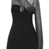 Effie Organza One Sleeve Mini Dress – Black Effie Organza One Sleeve Mini Dress – Black
