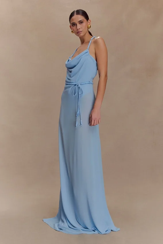 Elaine Chiffon Beaded Maxi Dress – Sky Blue Elaine Chiffon Beaded Maxi Dress – Sky Blue