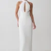 Elan Stretch Crepe Maxi Dress – White