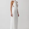 Elan Stretch Crepe Maxi Dress – White