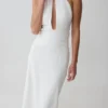 Elan Stretch Crepe Maxi Dress – White