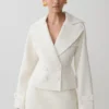 Elara Cropped Collared Jacket – Ivory Elara Cropped Collared Jacket – Ivory
