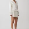 Elara Cropped Collared Jacket – Ivory Elara Cropped Collared Jacket – Ivory