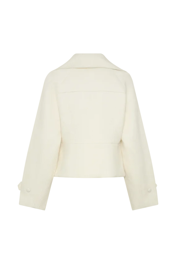 Elara Cropped Collared Jacket – Ivory Elara Cropped Collared Jacket – Ivory