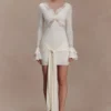 Electra Slinky Lace Mini Dress – Ivory