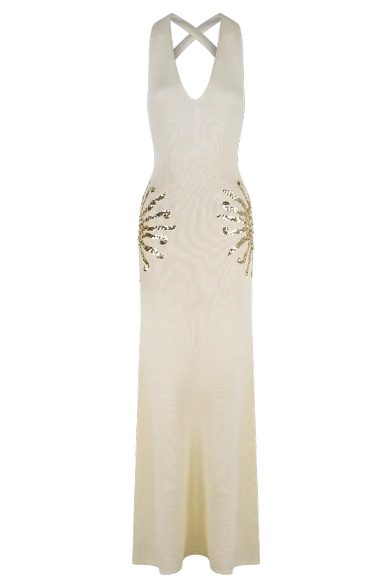 Ellington Knit Maxi Dress With Sequin – Ivory Ellington Knit Maxi Dress With Sequin – Ivory