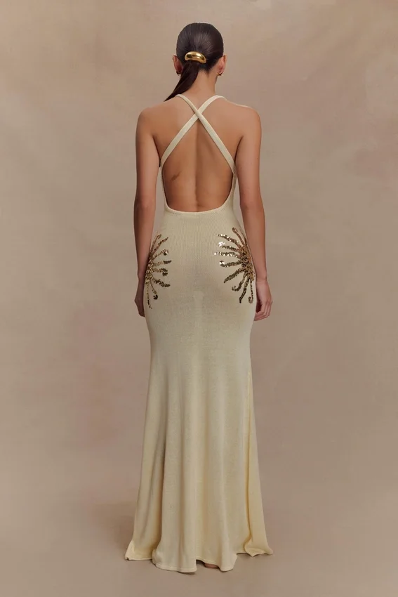 Ellington Knit Maxi Dress With Sequin – Ivory Ellington Knit Maxi Dress With Sequin – Ivory
