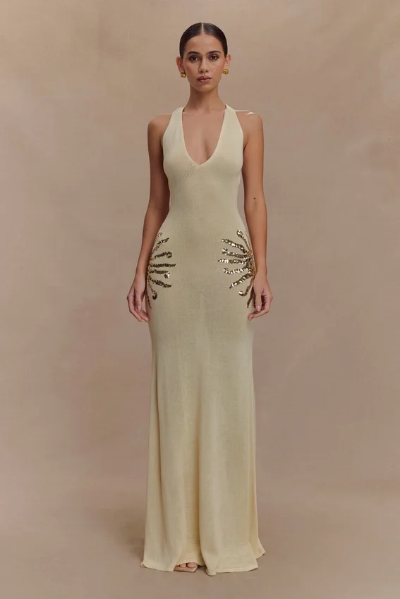 Ellington Knit Maxi Dress With Sequin – Ivory Ellington Knit Maxi Dress With Sequin – Ivory