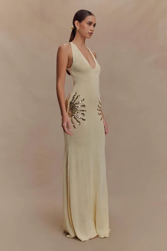 Ellington Knit Maxi Dress With Sequin – Ivory Ellington Knit Maxi Dress With Sequin – Ivory