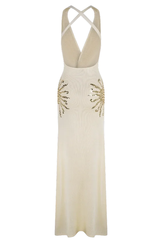 Ellington Knit Maxi Dress With Sequin – Ivory Ellington Knit Maxi Dress With Sequin – Ivory