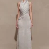 Elma Lurex Knit Halter Maxi Dress – Silver Elma Lurex Knit Halter Maxi Dress – Silver