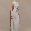 Elma Lurex Knit Halter Maxi Dress – Silver Elma Lurex Knit Halter Maxi Dress – Silver