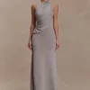 Elma Lurex Knit Halter Maxi Dress – Silver Elma Lurex Knit Halter Maxi Dress – Silver