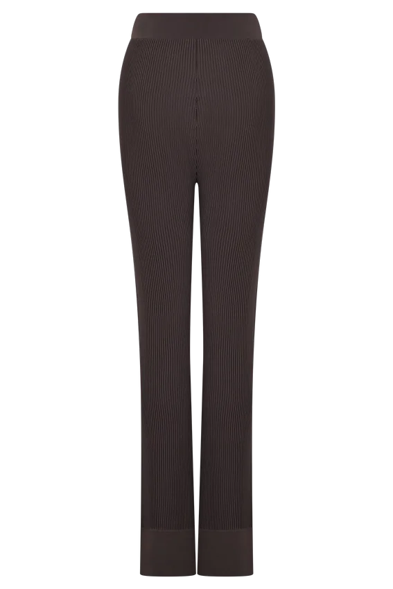 Elodie Ribbed Knit Pants – Chocolate Elodie Ribbed Knit Pants – Chocolate