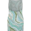 Eloise Hand Beaded Mini Dress – Blue Swirl Print Eloise Hand Beaded Mini Dress – Blue Swirl Print