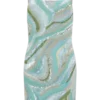 Eloise Hand Beaded Mini Dress – Blue Swirl Print Eloise Hand Beaded Mini Dress – Blue Swirl Print