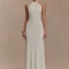 Elyna Slinky Halter Maxi Dress – Ivory