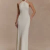 Elyna Slinky Halter Maxi Dress – Ivory
