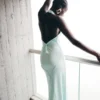 Elyna Slinky Halter Maxi Dress – Lagoon