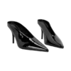 Emerson Patent Faux Leather Point Heel – Black