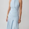 Emily Wrapped Waist Midi Dress – Sky Blue