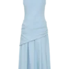 Emily Wrapped Waist Midi Dress – Sky Blue