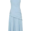 Emily Wrapped Waist Midi Dress – Sky Blue