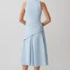 Emily Wrapped Waist Midi Dress – Sky Blue