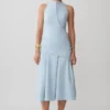 Emily Wrapped Waist Midi Dress – Sky Blue