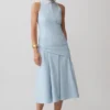 Emily Wrapped Waist Midi Dress – Sky Blue