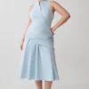 Emily Wrapped Waist Midi Dress – Sky Blue