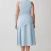 Emily Wrapped Waist Midi Dress – Sky Blue