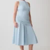 Emily Wrapped Waist Midi Dress – Sky Blue