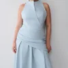 Emily Wrapped Waist Midi Dress – Sky Blue