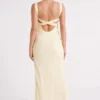 Ensley Satin Maxi Dress – Light Yellow