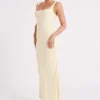Ensley Satin Maxi Dress – Light Yellow