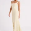 Ensley Satin Maxi Dress – Light Yellow