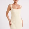 Ensley Satin Maxi Dress – Light Yellow