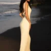 Ensley Satin Maxi Dress – Light Yellow