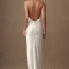 Esther Iridescent Satin Cowl Maxi Dress – Ivory