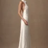 Esther Iridescent Satin Cowl Maxi Dress – Ivory
